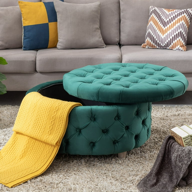 Extra large round 2024 ottoman with storage