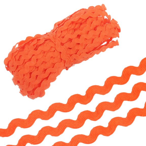 Uxcell 29.5 Yard Dark Orange Rick Rack Trim 0.2'' Wave Bending Fringe Trim Lace Ribbon for Sewing DIY Crafts Clothes Gift