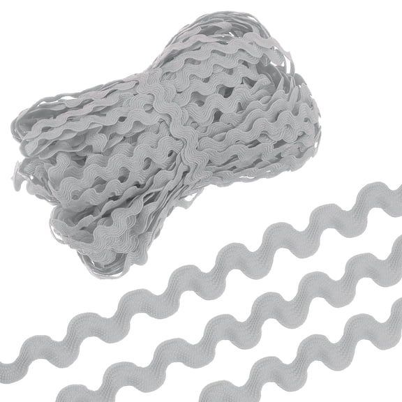 Uxcell 29.5 Yard Grey Rick Rack Trim 0.2'' Wave Bending Fringe Trim Lace Ribbon for Sewing DIY Crafts Clothes Gift