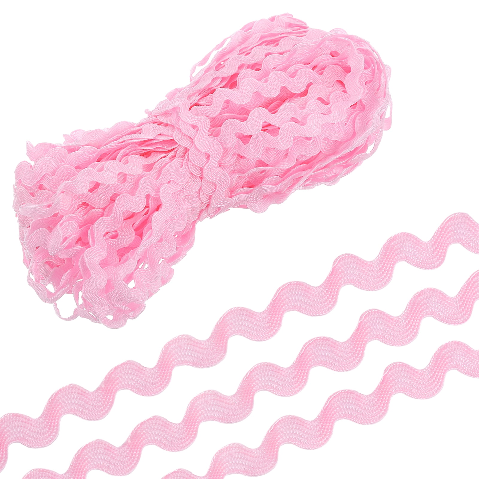 Uxcell 29.5 Yard Pink Rick Rack Trim 0.2'' Wave Bending Fringe Trim ...