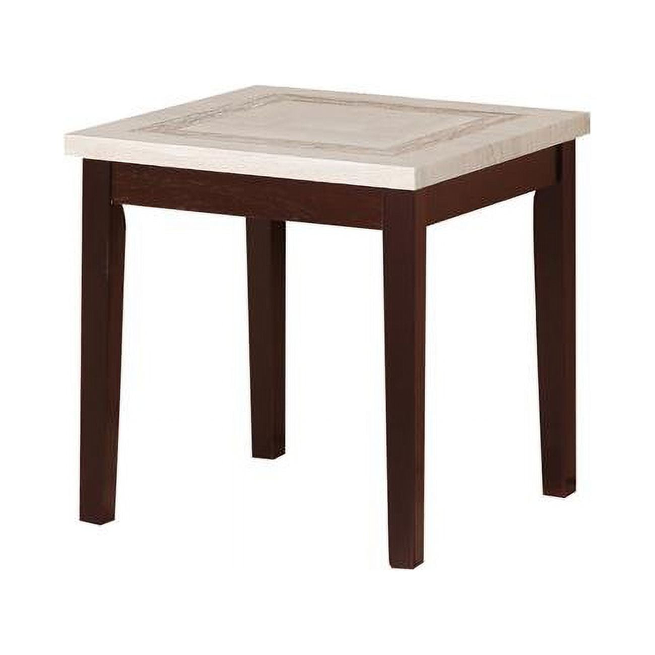 29.5 in. Ivory Knox Faux Marbelized Granite End Table