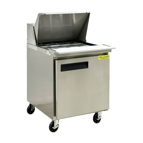 29.5 in. Sandwich Prep Table Commercial Stainless Steel Refrigerator 7 Cu.Ft. Meg Top 29.5''W x34.6''Dx46''H