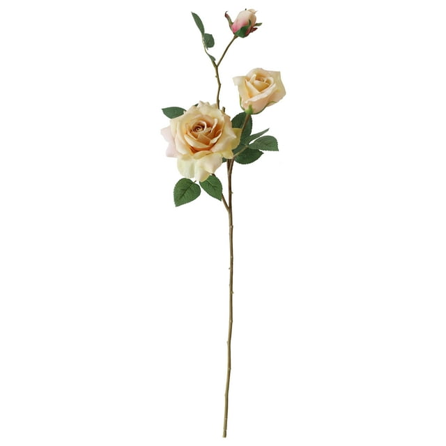 29.5inch Artificial Silk Cream Rose 3 Heads Long Spray, for Indoor Use, by Mainstays