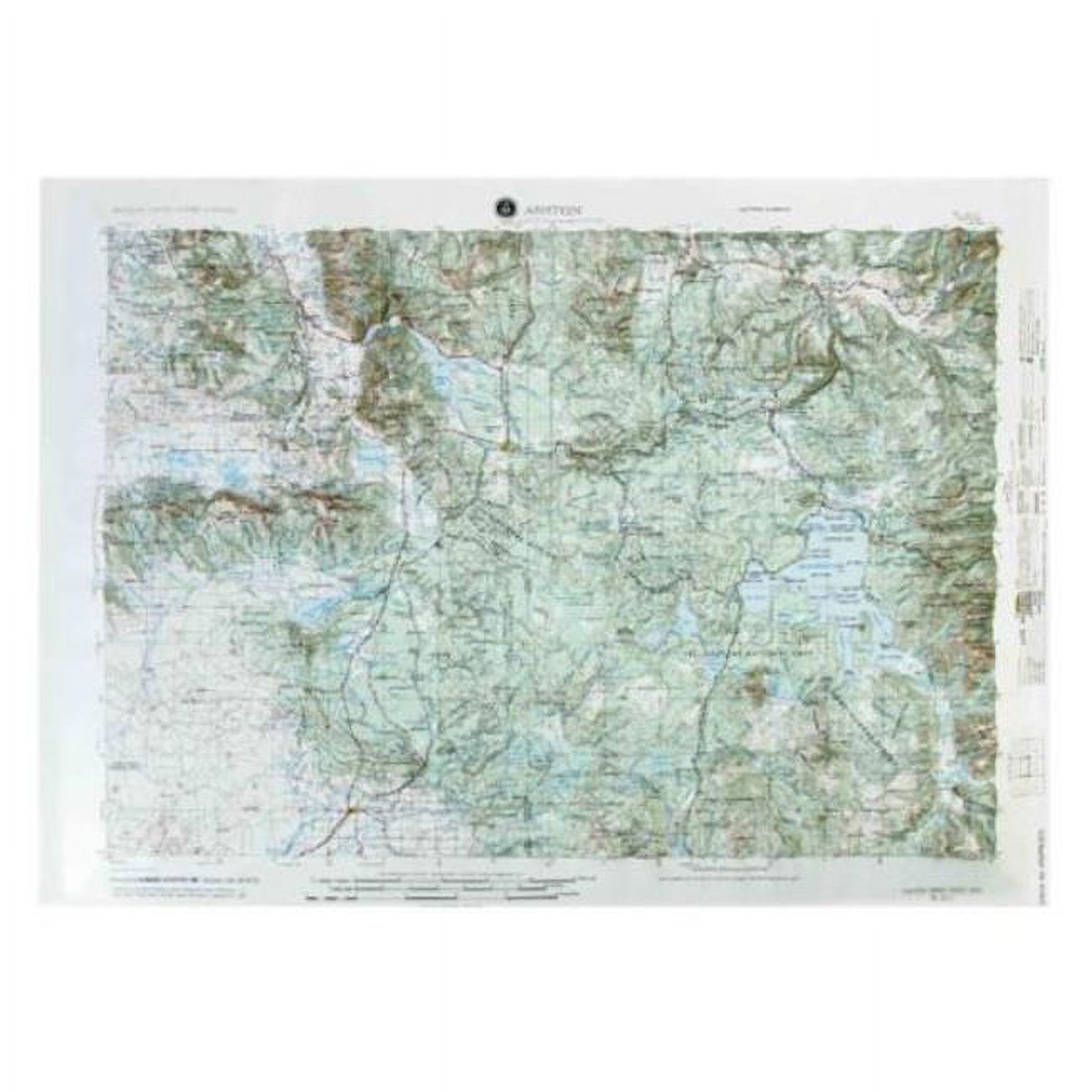 29.5 x 21 in. Ashton, Idaho Regional Raised Relief Map by Hubbard