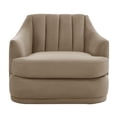 thumbnail image 1 of 29.5 x 33 x 36 in. Bria Velvet Upholstered Single Cushion Seat Club Chair with Platform Base, Taupe, 1 of 1