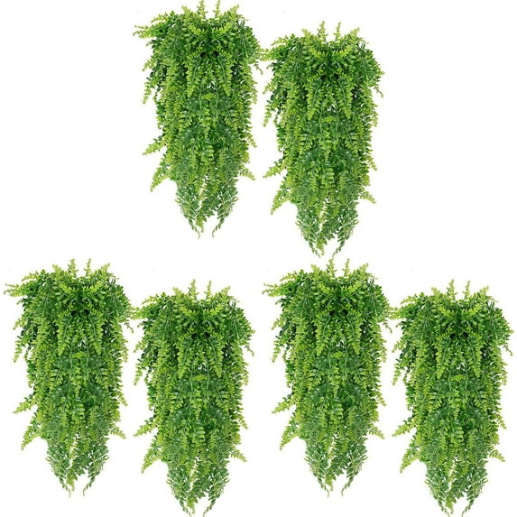 29.52'' Hanging Ferns Vines - Artificial UV Resistant for Indoor Outdoor Use, Greenery for Wedding, Party & Home Wall Decor