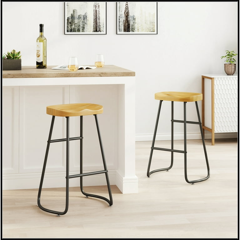 Stylish and Minimalist Bar Stools Set of 2, Counter Height