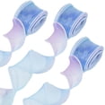 thumbnail image 1 of 29.52 Yards 1.63 Inch Light Blue Lace Sheer Ribbons Valentine's Day Translucent Sheer Chiffon Iridescent Ribbon, 1 of 9