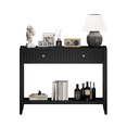 thumbnail image 1 of 29.53" Tall Console Table with Drawers, Narrow Wood Accent Sofa Behind Couch Entryway Table with Storage Shelf for Front Hall, Hallway, Living Room, 1 of 12