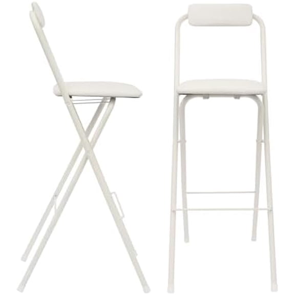 29.53 Tall Folding Bar Stool with Backrest Comfortable Sponge Padded Counter Height Foldable Stool Portable Collapsible Stool for Kitchen Bar, 2 Packs$$Furniture
