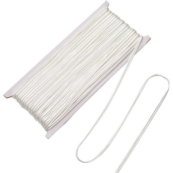 29.53 Yards Flat Polyester Cord 0.12inch Wide White Metallic Gimp Braid Trim by The Yard Flat String Braid Trim for Clothes Costume DIY Sewing DIY Crafts Home Decoration White 1pc