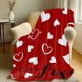 thumbnail image 1 of 29.53" x 39.37" Valentine's Day Gift Red Heart Throw Blanket - Super Soft Fluffy Fleece Blanket, Cute Valentines Decor for Bedroom, Living Room Sofa Blanket, 1 of 6