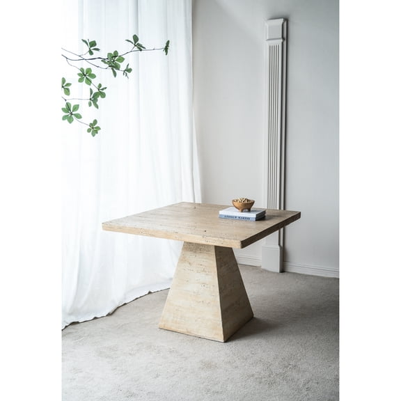 29.5h X 40w 40d Cream Table, Magnesium Structure, Modern Functional Design Dining Construction, Artistic