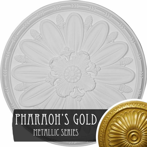 29 7/8"OD x 1 1/2"P Fairfax Ceiling Medallion, Hand-Painted Pharaohs Gold