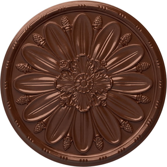 29 7/8"OD x 1 3/8"P Fairfax Ceiling Medallion, Hand-Painted Copper Penny
