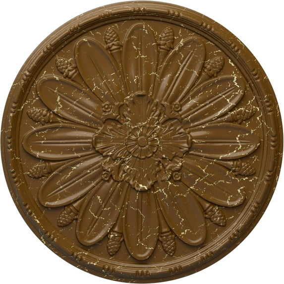 29 7/8"OD x 1 3/8"P Fairfax Ceiling Medallion, Hand-Painted Smokey Topaz Crackle