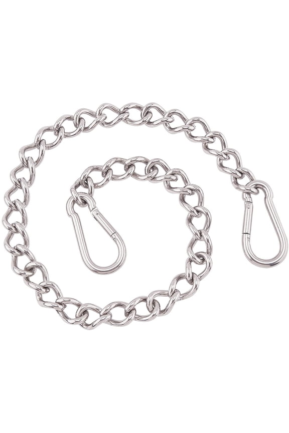 29.72inch/75.5cm Hanging Chair/Hammock Chain with Two Clasps Platinum Color Stainless Steel Hanging Kitsfor Swing Chairs Hammocks Punching Bags Outdoor/Indoor Making DIY
