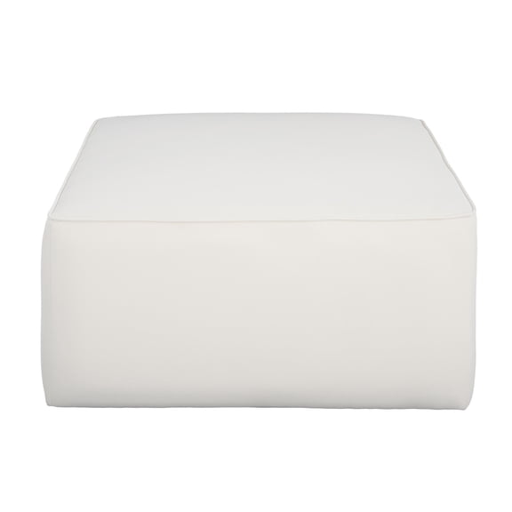 29.75" Cream Velvet Square Upholstered Ottoman - Versatile Accent Piece
