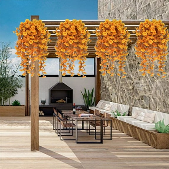 29.9 inch Fake Hanging Flower, 1PCS Artificial Rose Vine Plants Flowers Wedding Home Decoration and Wall Décor Duct Blocking