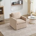 thumbnail image 1 of 29.92'' Swivel Accent Chair, Upholstered Skirted Swivel Chair with Removable Back Cushion, 360 Degree Comfy  Armchair for Living Room, Nursery, Lounge,Office,Wheat Chenille, 1 of 8