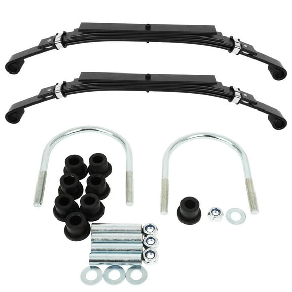 29.93"Length 4-Leaf Double Eye Trailer Springs &install Kit1.74"Wide Rated Trailer Axles fit for EZGO and 1994-2009 for Gas TXT and Medalist golf cart models (2PC)