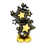 29 Black/Gold Air-Filled Stars Balloon, by Way To Celebrate