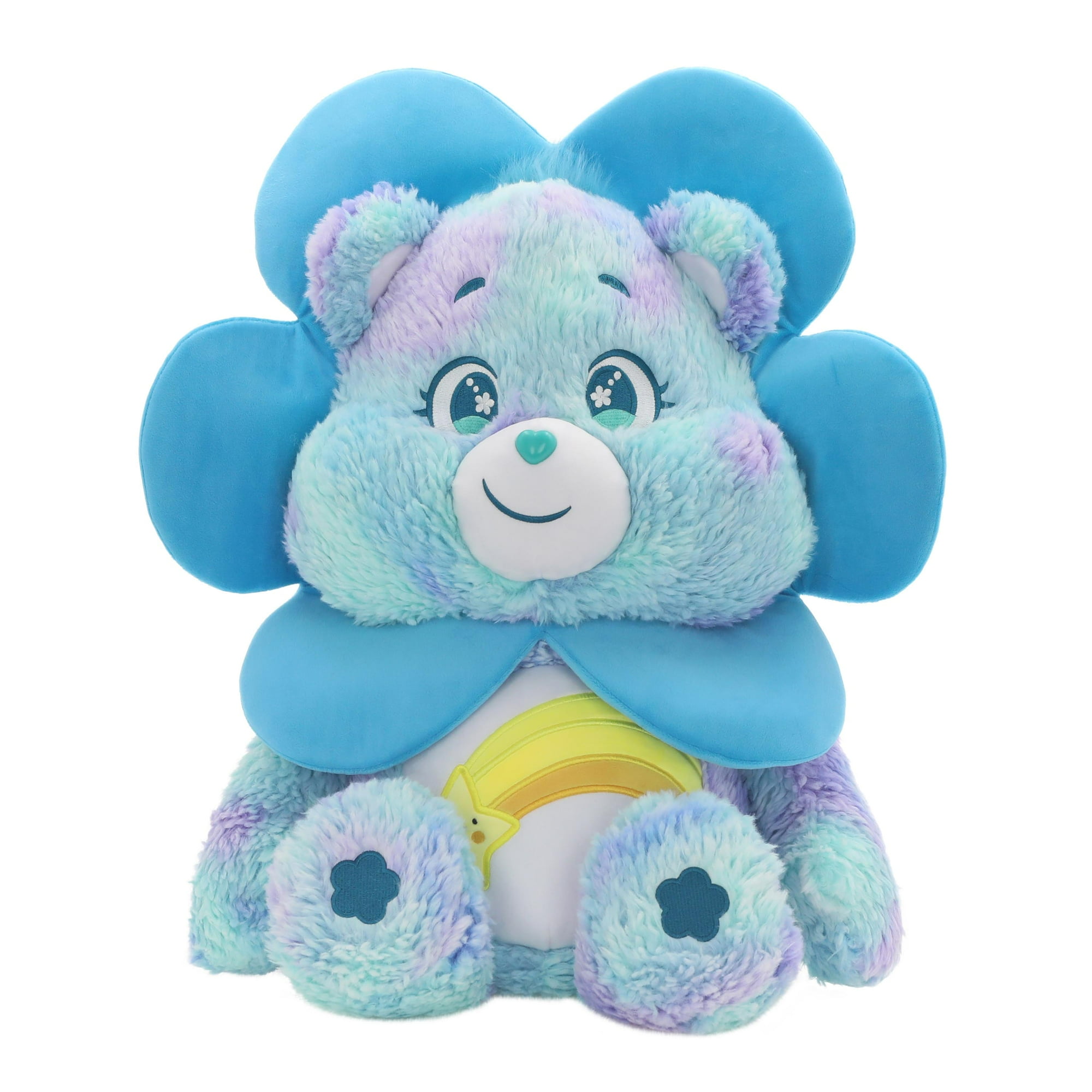 29” Blue Care Bears Plush – Cheer Bear with Flower Bonnet, Soft & Huggable Easter Gift for Kids & Adults