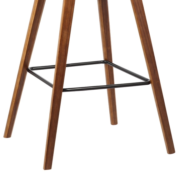 29†Brown Faux Leather Mid Century Modern Bar Stool