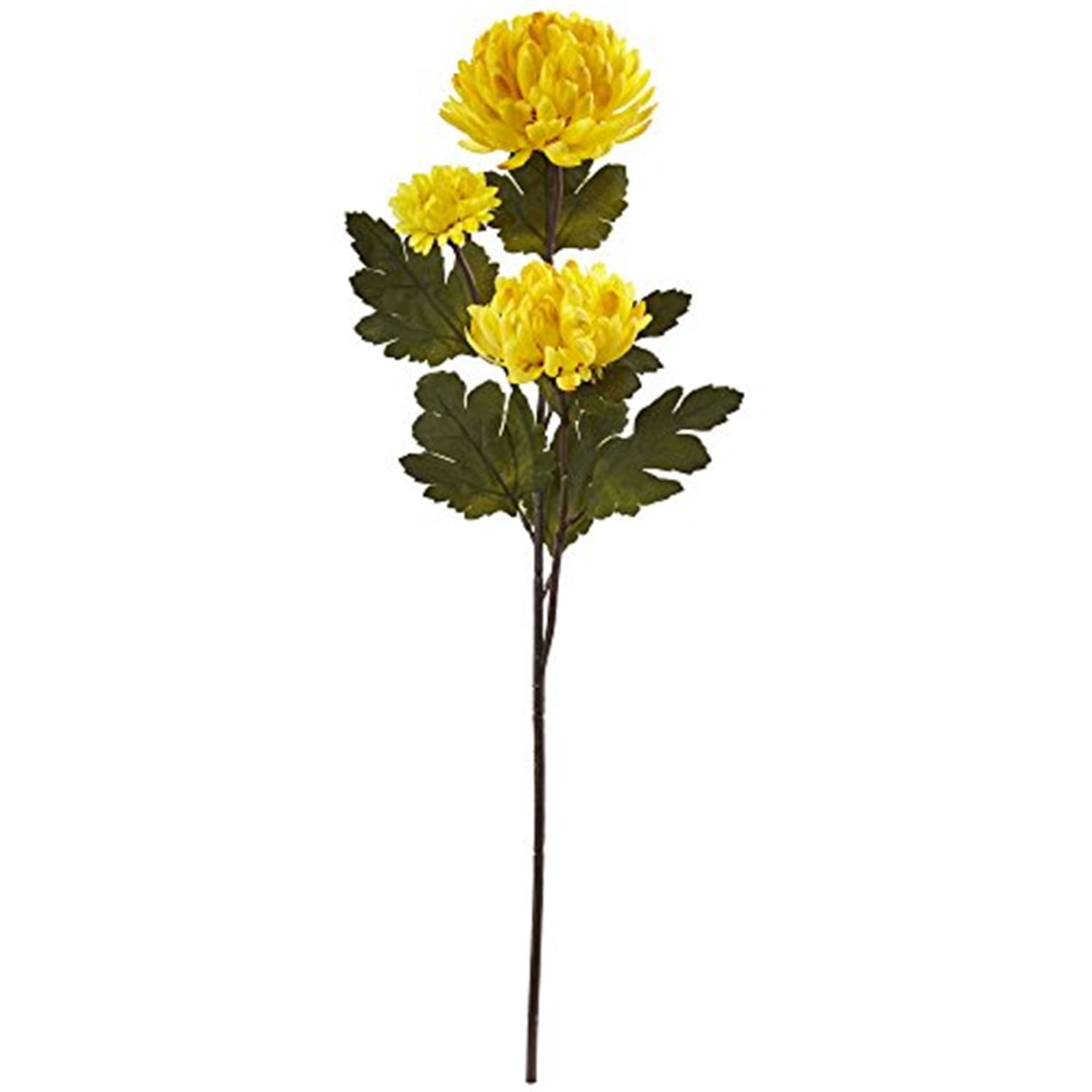 29" Yellow Silk Chrysanthemum Artificial Flowers Set of 12
