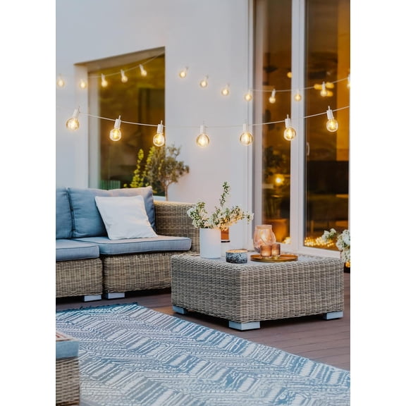 29 Feet LED Outdoor String Lights with Shatterproof G40 Edison Bulbs, Connectable and Weatherproof Strand, Commercial Grade Patio Lights for Backyard Garden Patio Decorative, White