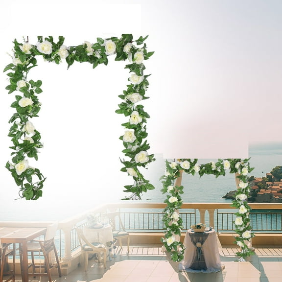 29 Ft 1 Pack Rose Silk Flower Garland Artificial Flowers Decoration Hanging Floral Décor for Wedding Baby Shower Birthday Party Garden
