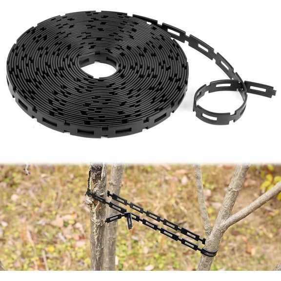 29 Ft Plastic Chain Lock Tree Tie, 1/2" Wide Adjustable Tree Support Straps for Staking Flexible Reusable Cable Plant Tree Ties for Leaning Tree Garden Accessories