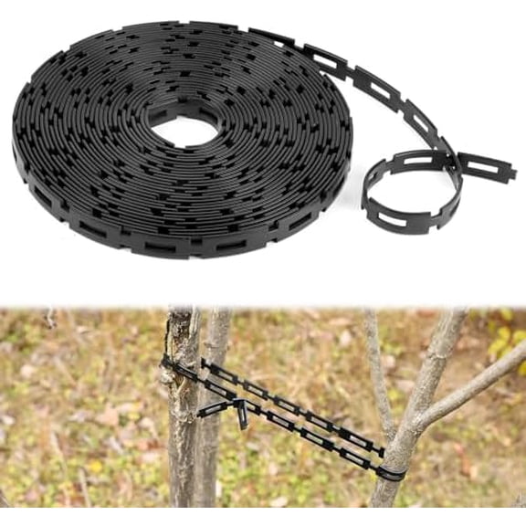 29 Ft Plastic Chain Lock Tree Tie, 1/2" Wide Adjustable Tree Support Straps for Staking Flexible Reusable Cable Plant Tree Ties for Leaning Tree Garden Accessories
