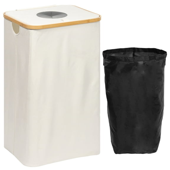 29 Gallon Recycling Bin for Kitchen Indoor Home Recycle Bins with Lid, 110L Large Recycling bin with Removeable Reusable Inner Bags Foldable for Bottles Cans Glass Plastice Cartons