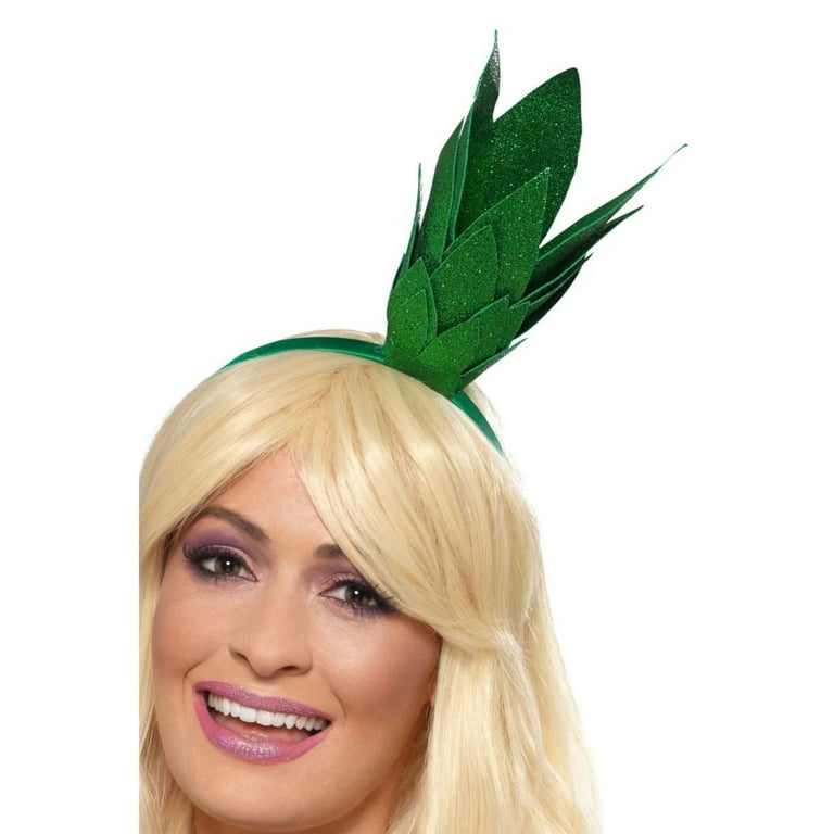 Pineapple Stalk Glitter Headband Adult Green Pineapple Stalk Glitter Headband Adult Green