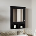 thumbnail image 1 of 29" H, Black, Wall - mounted Design - Mirror for Bathroom Use - Bathroom Spaces - Eco - friendly Storage, 1 of 4