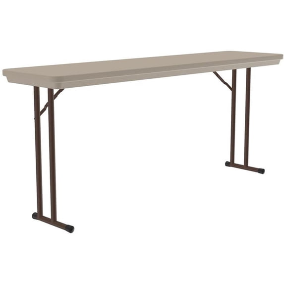 29"H Heavy-Duty Tamper-Resistant Plastic Folding Table in Mocha Granite