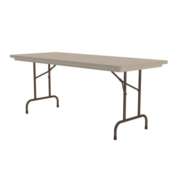 29"H Heavy-Duty Tamper-Resistant Plastic Folding Table in Mocha Granite