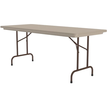 29"H Heavy-Duty Tamper-Resistant Plastic Folding Table in Mocha Granite