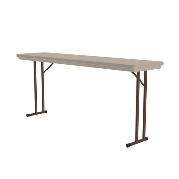29"H Heavy-Duty Tamper-Resistant Plastic Folding Table in Mocha Granite