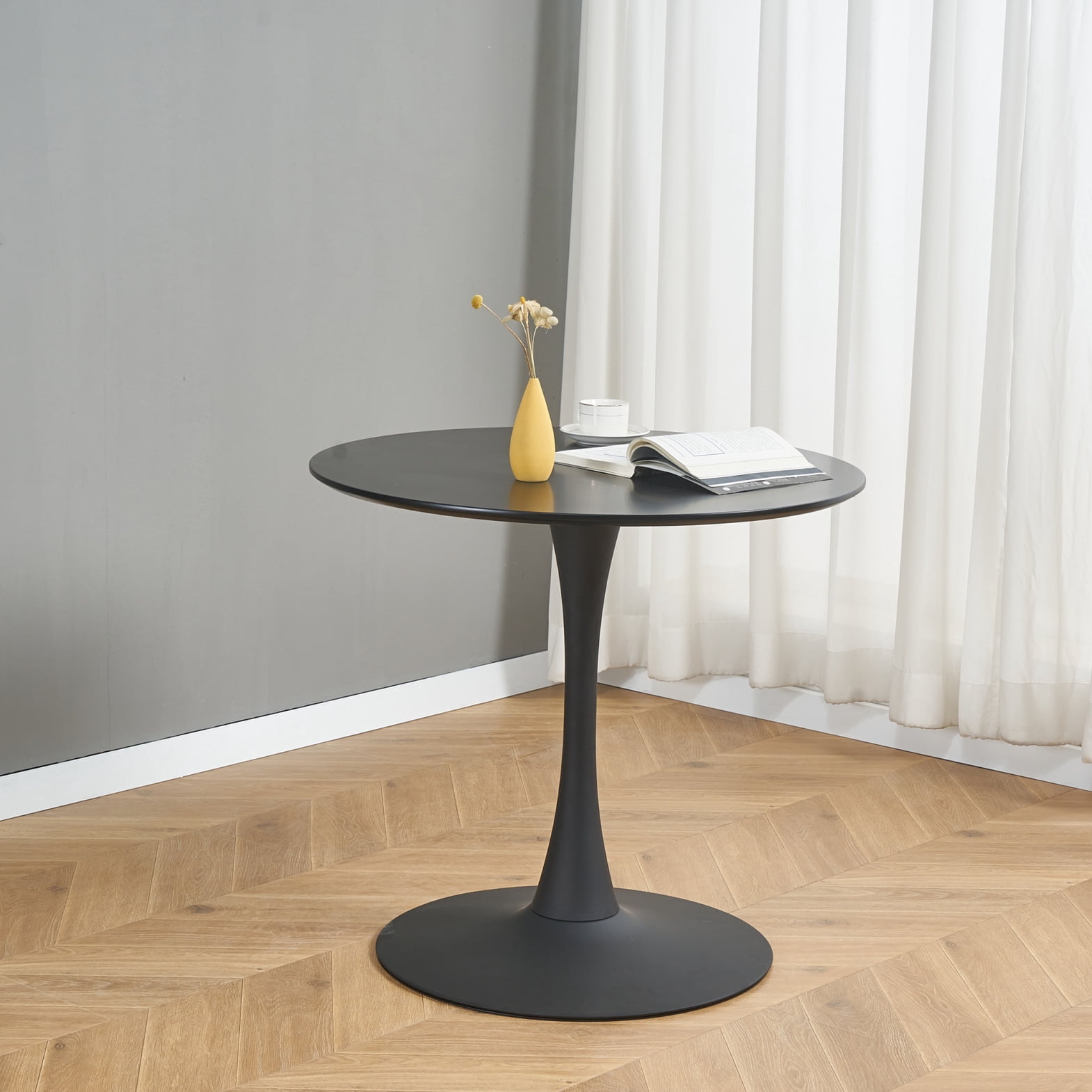 29″ High Round Coffee Table with Wide Horn Chassis Design,Tea Table for ...