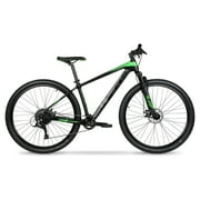 Hyper Bicycles 29" Carbon Fiber Mountain Bike, Adults Ages 13+, Black/Green