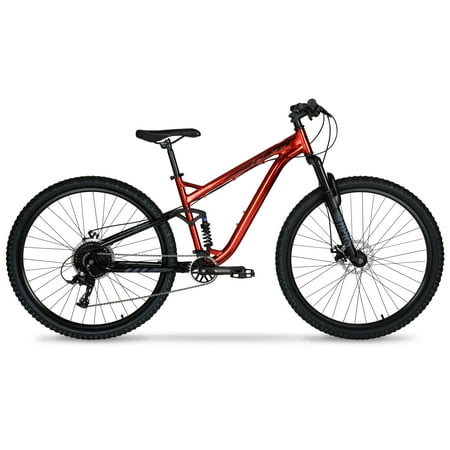 Hyper Bicycles 29" Explorer Dual Suspension Mountain Bike, Adult Ages 14+, Red
