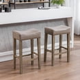 thumbnail image 1 of 29-Inch Bar Stool, Counter Height Bar Stool with Faux Leather Fabric, Multifunctional Counter Backless Stool for Dining Room, Living Room, Kitchen, Bar, Coffee Shop, Set of 2, Gray, 1 of 9