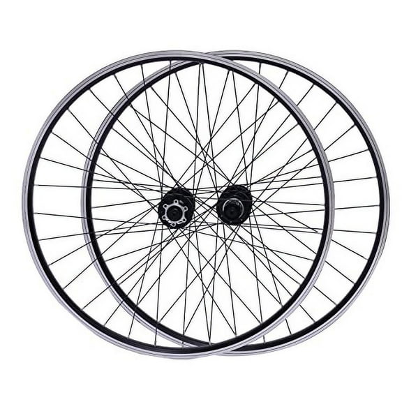 29 Inch Bicycle Mountain Bike Wheel Set, Aluminum Alloy Rim Disc Brake MTB Wheelset, Quick Release Front Back Wheels Black Bike Wheels