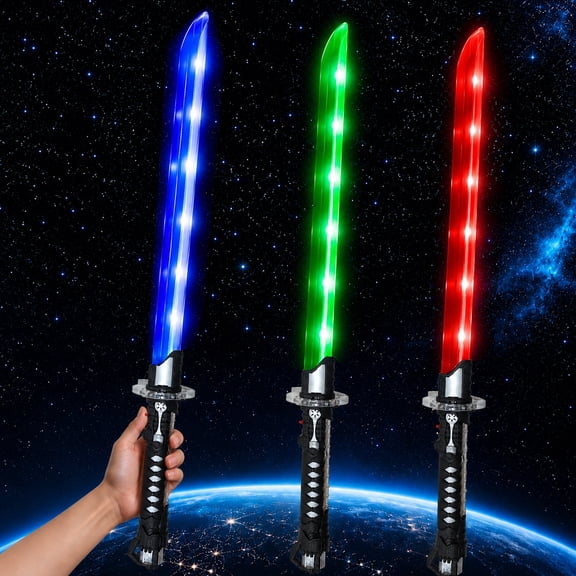 29 Inch Blue Light Up LED Galaxy Prop Toy Sword with FX Sound Effects and Dragon Handle Design, Glowing Costume Prop with Red Green Blue Color Options, Halloween Cosplay Party Dress Up Gift(Blue)