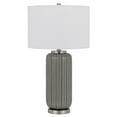 thumbnail image 1 of 29 Inch Ceramic Curved Table Lamp with Stripes, Dimmer, Gray- Saltoro Sherpi, 1 of 5