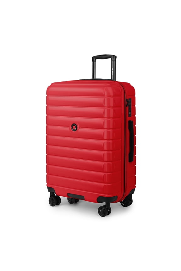 29 Inch Hardshell Large Checked Luggage for Travel,Lightweight Expandable Suitcsae with Spinner Wheels and TSA Lock,LA13601-Red