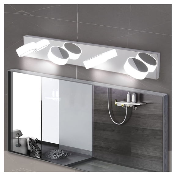 29 Inch LED Vanity Light, 4-Light Chrome Bathroom Wall Sconce for Mirror, Modern Shower Lighting Fixture