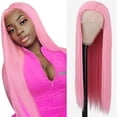 thumbnail image 1 of 29-Inch Long Straight Wig for Women - High-Temperature Silk Synthetic Hair, Heat-Resistant Fiber, Glue-Free Design, Soft and Realistic Look, Fashionable, Stylish Wig for Parties, E Makeup Organizers, 1 of 6